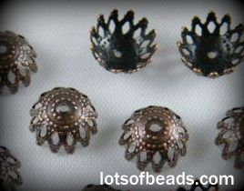 Copper Plated Filigree Bead Cap